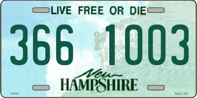NH license plate 3661003