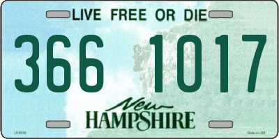 NH license plate 3661017