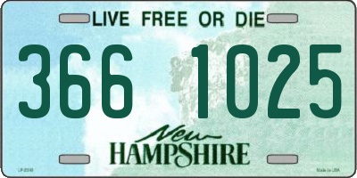 NH license plate 3661025