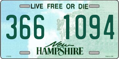 NH license plate 3661094