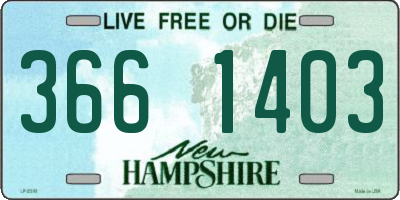 NH license plate 3661403