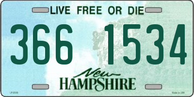 NH license plate 3661534