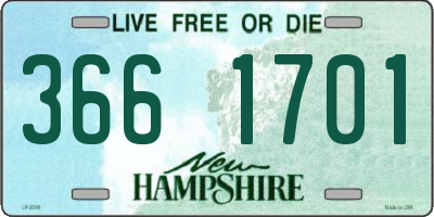 NH license plate 3661701