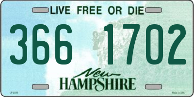 NH license plate 3661702