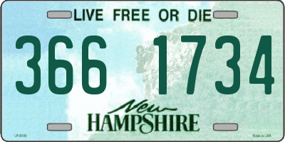 NH license plate 3661734