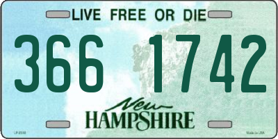 NH license plate 3661742