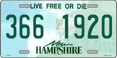 NH license plate 3661920