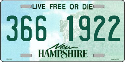 NH license plate 3661922