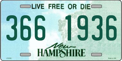 NH license plate 3661936