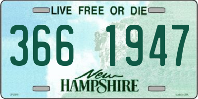 NH license plate 3661947