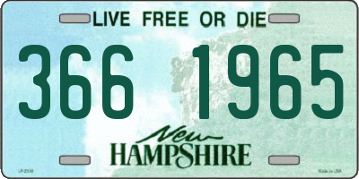 NH license plate 3661965