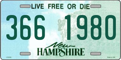 NH license plate 3661980