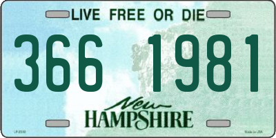 NH license plate 3661981