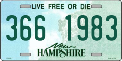 NH license plate 3661983