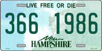 NH license plate 3661986