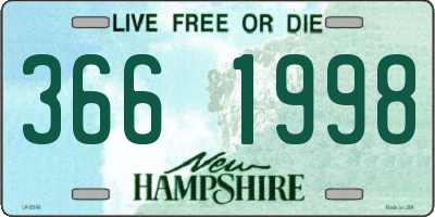 NH license plate 3661998