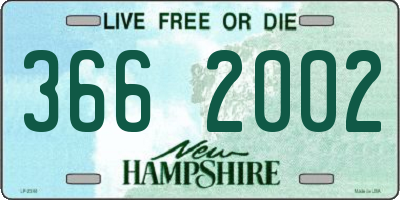 NH license plate 3662002