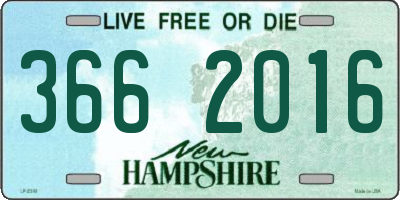 NH license plate 3662016