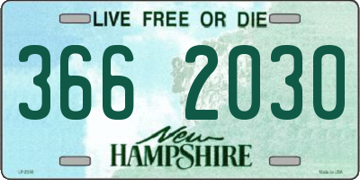 NH license plate 3662030