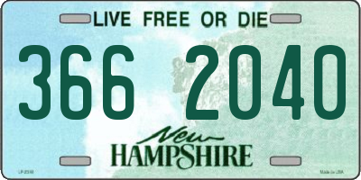 NH license plate 3662040