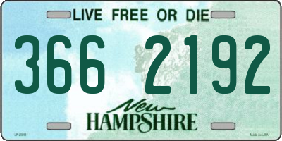 NH license plate 3662192