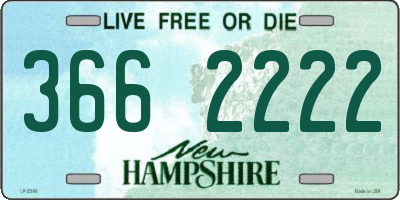 NH license plate 3662222