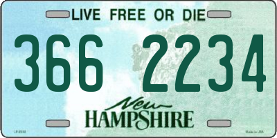 NH license plate 3662234