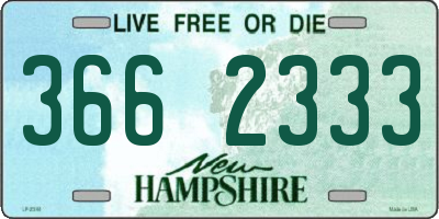 NH license plate 3662333