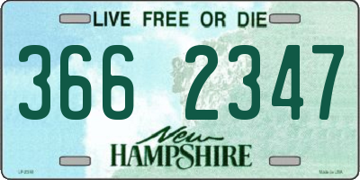 NH license plate 3662347