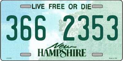 NH license plate 3662353
