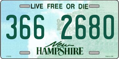 NH license plate 3662680