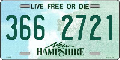 NH license plate 3662721
