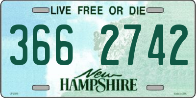 NH license plate 3662742