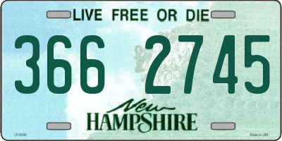 NH license plate 3662745