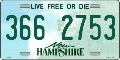 NH license plate 3662753