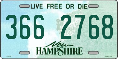 NH license plate 3662768