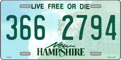 NH license plate 3662794