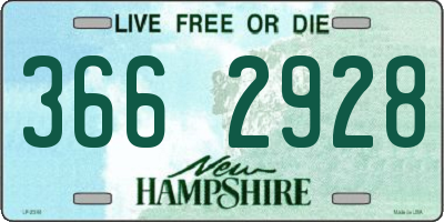 NH license plate 3662928
