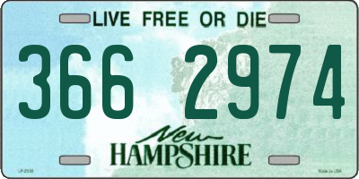 NH license plate 3662974