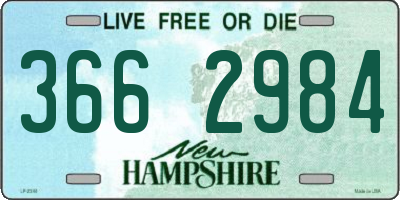 NH license plate 3662984