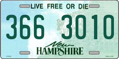 NH license plate 3663010
