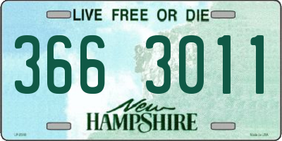 NH license plate 3663011