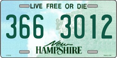 NH license plate 3663012