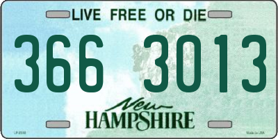 NH license plate 3663013