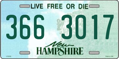 NH license plate 3663017