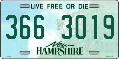 NH license plate 3663019