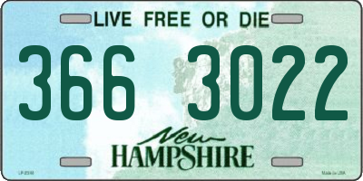 NH license plate 3663022