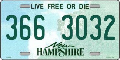NH license plate 3663032