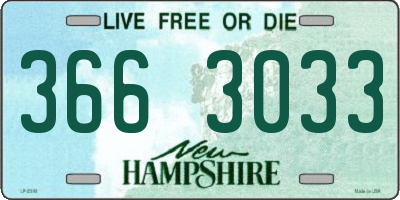 NH license plate 3663033