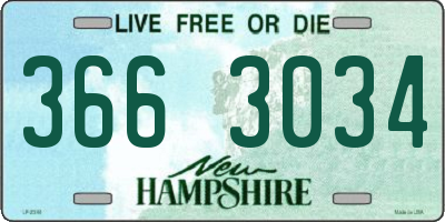 NH license plate 3663034